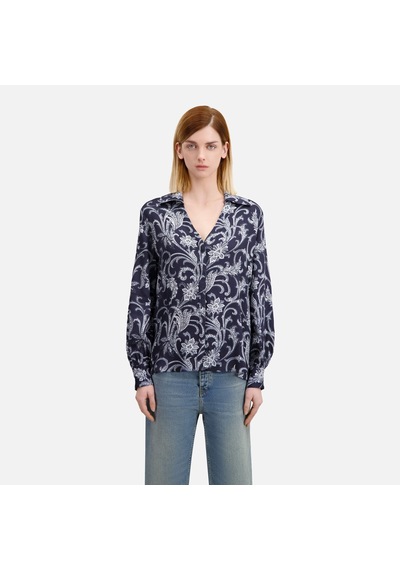 The Kooples Kadın Desenli Lacivert Gömlek