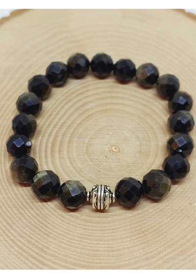 Sirius Serisi Golden Obsidyen Taşı 10mm Unisex Bileklik 52930 Çok Renkli