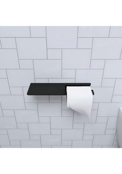 Aju Tuvalet Kağıtlığı, Modern Metal Rulo Tuvalet Kağıdı Tutucu, Banyo Aksesuarları, Rafı, Düzenleyici Siyah