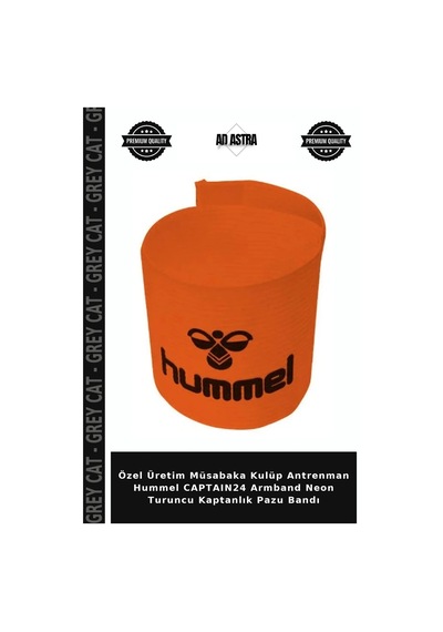 Özel Üretim Müsabaka Kulüp Antrenman Hummel Captaın24 Armband Neon Turuncu Kaptanlık Pazu Bandı