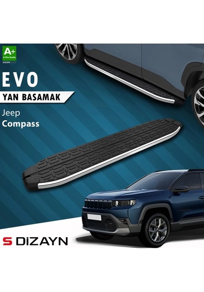 S-dizayn Jeep Compass 3 Evo Krom Yan Basamak 193 Cm 2025 Üzeri A+ Kalite