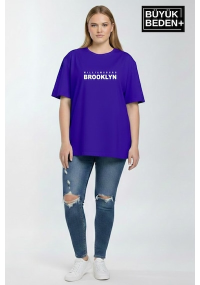 Superlife Kadın Büyük Beden Willamsburg Brooklyn Baskılı 3xl-6xl Bisiklet Yaka Tshırt Spr26btsk510-16 Saks Mavi Superlife Kadın Büyük Beden Willamsburg Brooklyn Baskılı 3xl-6xl Bisiklet Yaka Tshırt Spr26btsk510-16 Saks Mavi
