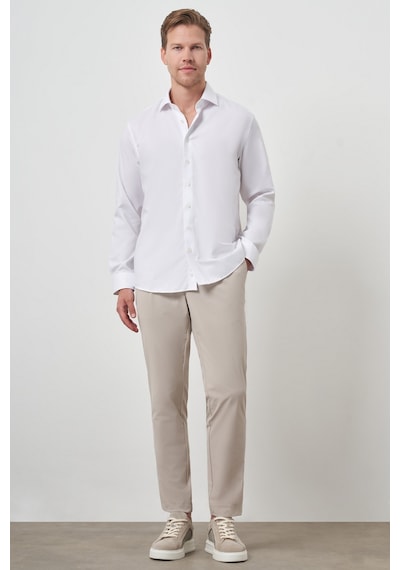Morven Erkek Beyaz Pamuk Trend Slim Fit Dar Kesim Non Iron Gömlek 25mc004034600 Beyaz