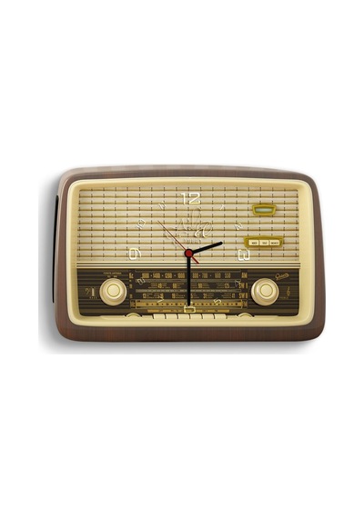 Kişiye Özel Retro Radyo Tasarımlı Ahşap Duvar Saati - 1