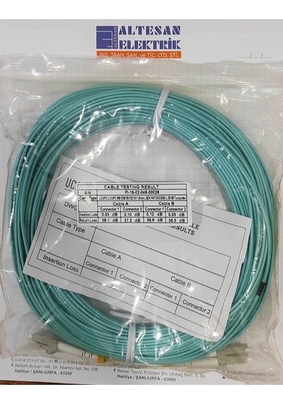 LC/UPC-LC/UPC MM OM3 50/125 DX 1.8 MM LSZH PATCHCORD L:30MT