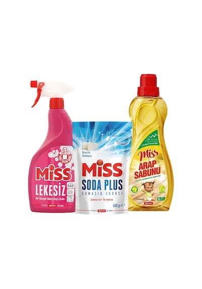 Miss Lekesiz Sprey + Soda Plus Beyaz Sabun 500 Gr + Arap Sabunu 1 Lt 3 Lü Set Diğer