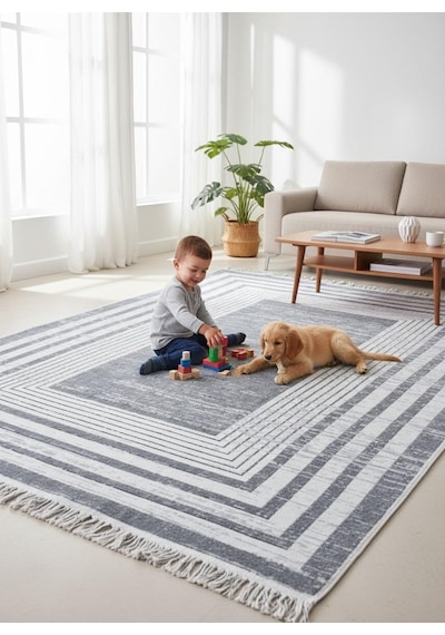 Kilim Çift Taraflı Bohem Seri Dokuma Kilim Gri-beyaz 80 300 Cm Çok Renkli