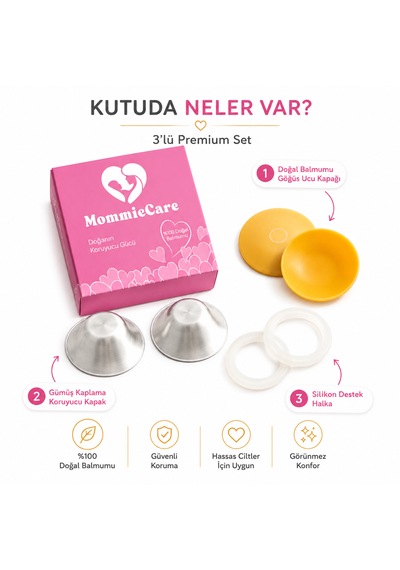 Gümüş Kaplama Göğüs Ucu Koruyucu Set