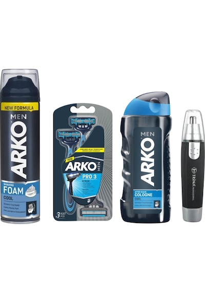 Arko Men Tıraş Köpüğü Cool 200 ML + Arko Tıraş Bıçağı T3 Blister 3