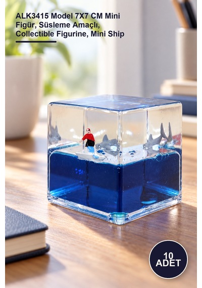 10 Adet Batmayan Gemi Alk3415 Model 7x7 Cm Mini Figür, Süsleme Amaçlı, Collectible Figurine, Mini Ship