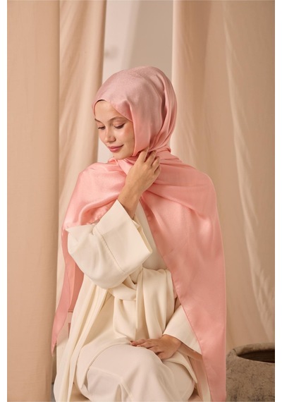 Silk Home Janjan Şal Tek Taraflı Somon Kendinden Çizgi Dokulu Parlak Yüzeyli 75x190 Çok Renkli