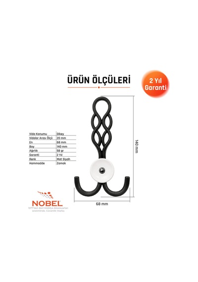 Örgü Portmanto Askısı, Metal Vestiyer Askısı, Matsiyah, Duvar Ve Dolap Askılığı 5'li Set Vidalı Matsi Yah