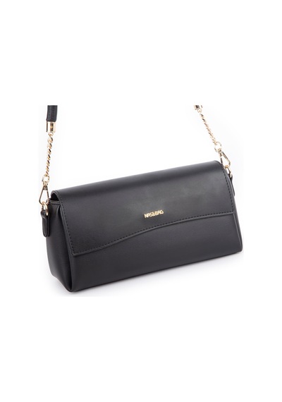 Nas Bag Kadın Sade Şık Omuz Ve Çapraz Çanta En 24 Cm Boy 12 Cm Siyah Diğer