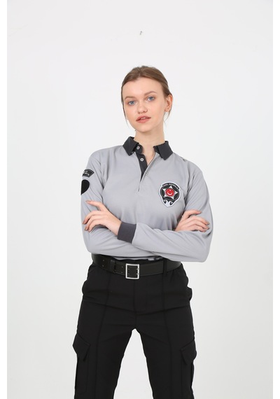 Yeni Tip Kamu Özel Güvenlik Kışlık Sweatshirt Armalı Gri