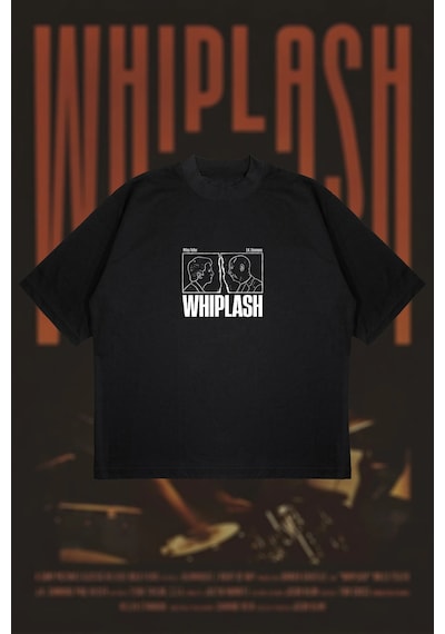Tarzsokak Whiplash Tempo Baskılı Oversize Unisex Pamuklu Nefes Alan Kalın Kumaşlı Siyah