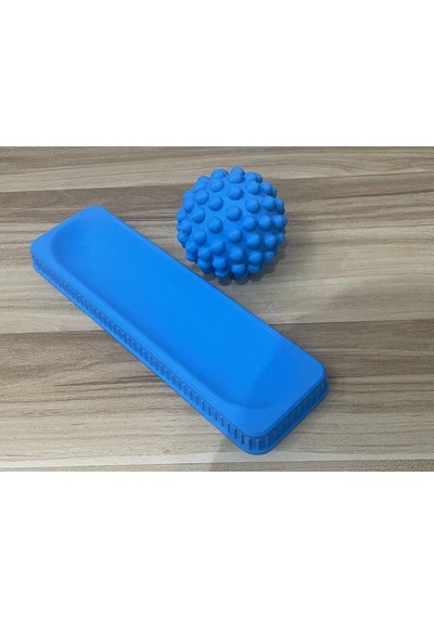 3d Baskı Ayak Masaj Topu Ve Tepsi Seti Dikenli Ayak Taban Masaj Aleti Ev Ayak Rahatlatıcı - Mavi