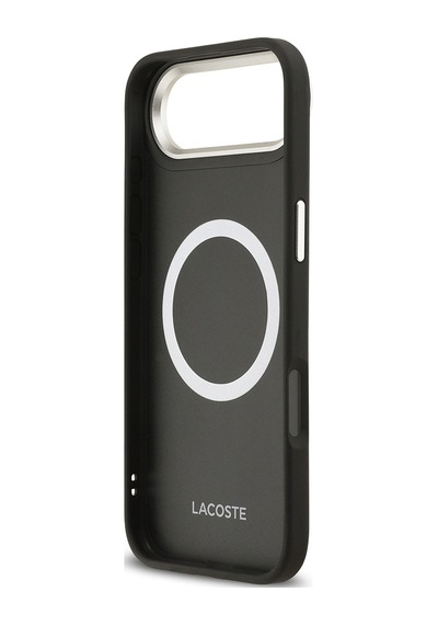Apple Uyumlu iPhone 17 Air Kılıf Lacoste Lisanslı M-safeli Champs Elysees Pu Deri Tasarımlı Kapak Siyah Siyah