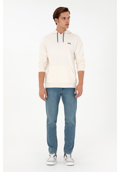 U.S. Polo Assn. Erkek Krem Basic Sweatshirt 50295149-VR071