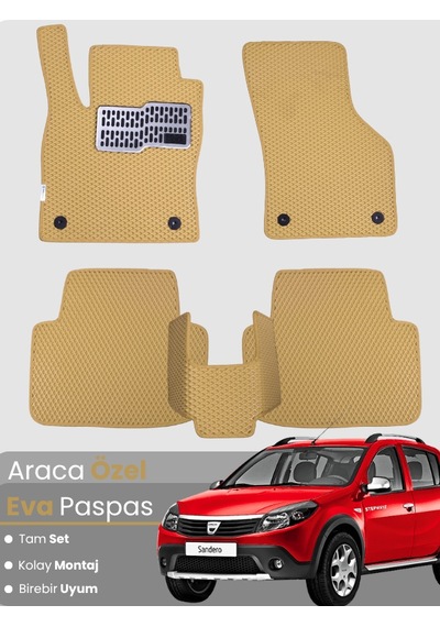 Dacia Sandero 2012-2020 Uyumlu Eva Paspas Tam Set Araca Özel,su Geçirmez,hızlı Ve Kolay Montaj