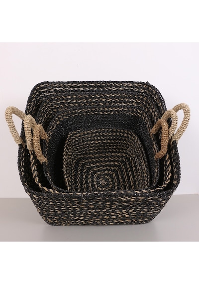 Karadeniz Muz Lif El Yapımı Yuvarlak Büyük Sepet 35x35x20 Cm