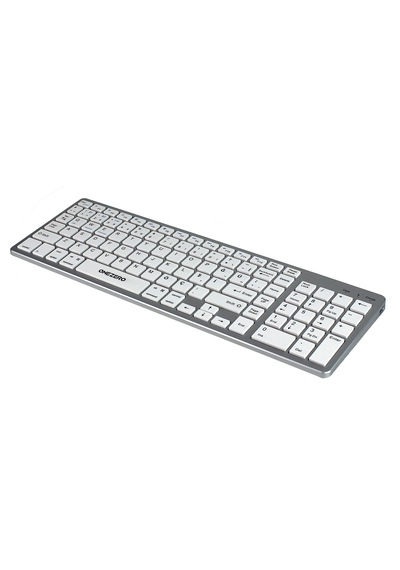 K835 Çift Modlu Kablosuz Klavye 2.4 Ghz + Bluetooth 3.0/5.0, Şarj Edilebilir, Çoklu Cihaz Desteği Gümüş Optik
