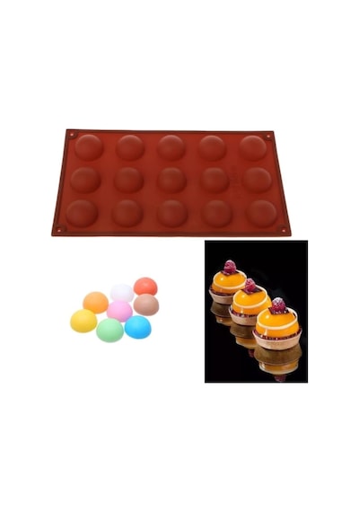 Silikon Muffin Kalıbı Kahverengi Ecmelnm322 Çok Renkli