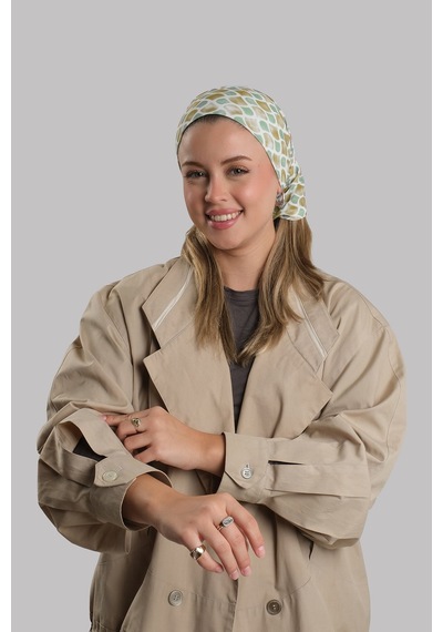 Yağ Yeşili Pratik Hazır Geçmeli Buff Bandana Sandy Desenli Boru Bone 2419 36