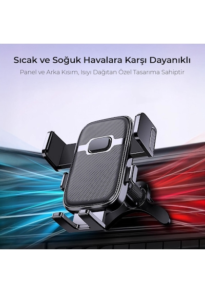 Kingma Metal Kancalı Havalandırma Destekli Araç İçi Telefon Tutucu -