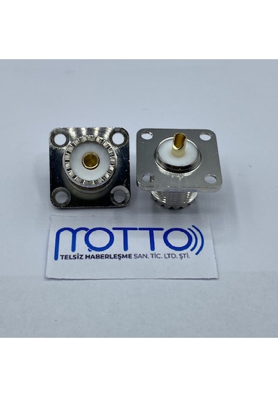 Uhf So239 Kare Flanş Şase Dişi Konnektör 4 Delikli Panel Tip