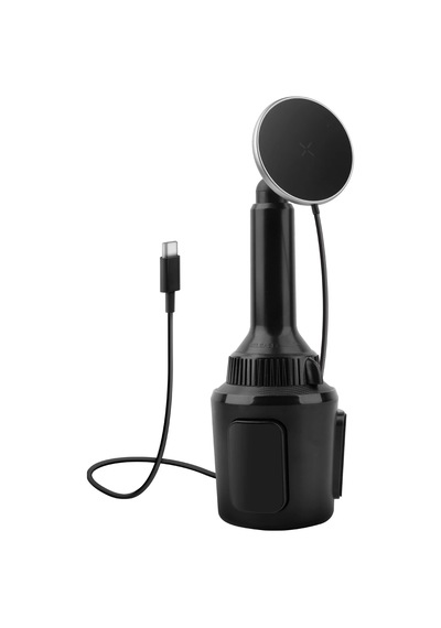 Energea Magdrive 2in1 Izgara Klipsli Ve Bardaklık Bölgesine Takma Aparatlı 15w Kablosuz Şarjlı Manyetik Magsafe Araç Tutucu - Siyah