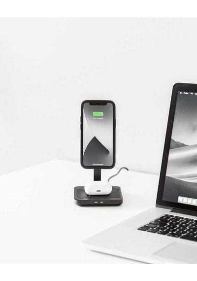 Quadlock Mag Uyumlu Çiftli Masaüstü Kablosuz Şarj Cihazı