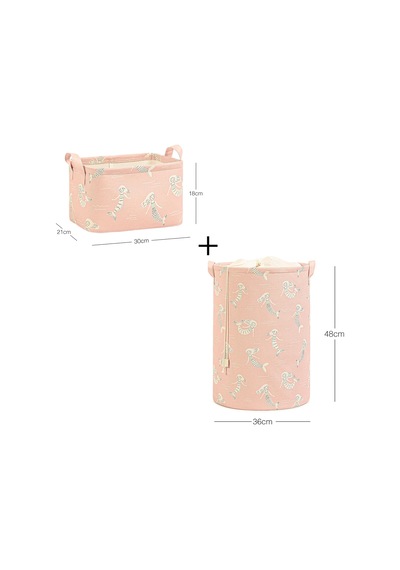 Textile 2'li Çocuk Odası Deniz Kızı Sepet Set 1 Adet 30 X 21 X 18/36 X 50 Cm Çok Renkli
