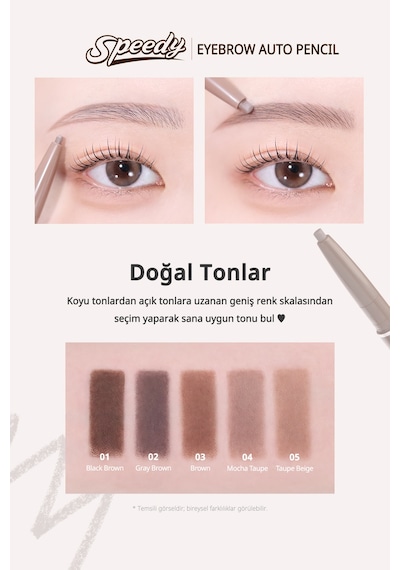 Peripera Speedy Eyebrow Auto Pencil 02 Gray Brown
