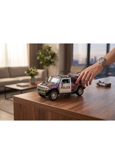 Wh327-10 Hummer Polis Jeep Parlak Oyuncak Polis Çok Renkli