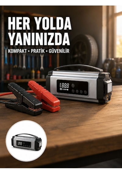 Acil Durumlar İçin Çok Fonksiyonlu Araç Akü Takviyesi Hava Kompresörü Ve Güç Kaynağı Yeni Nesil