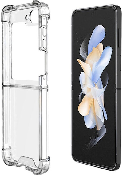 Samsung Galaxy Uyumlu Z Flip 6 Kılıf Köşe Korumalı Şeffaf Sert Premium Silikon Kapak Ryc/nitro Şeffaf