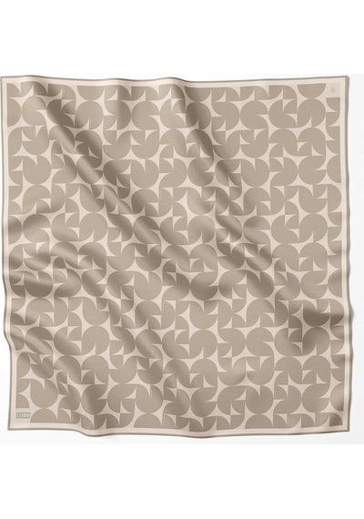Belli Twill İpek Eşarp - 4117-56 Bej BEj