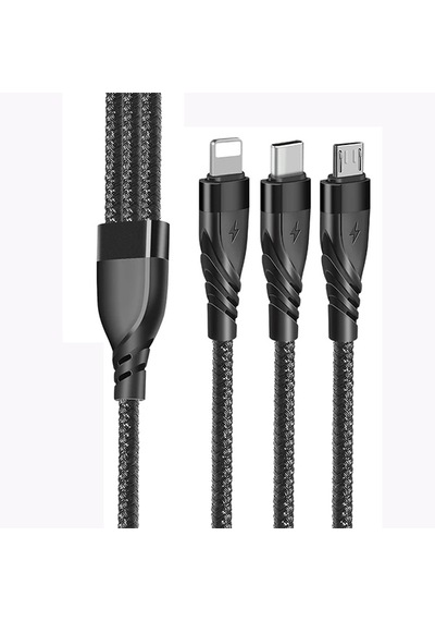 Ally 3in1 Type-c + Usb To Lightning + Type-c + Micro Usb Şarj Ve Data Kablosu- 5775