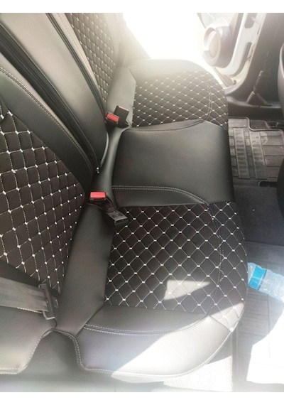 Nissan Qashqai 2007 2013 Arası Uyumlu Sırt 2+1 Arka Sırt Kolcaklı Model Siyah Zemin Beyaz Nakışlı
