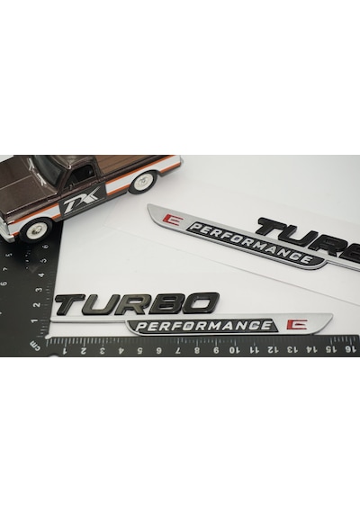 Dk Tuning Turbo E Performance Gri Siyah Çamurluk Yanı Logo Benz İle Uyumlu Bagaj Arma