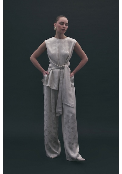 Sateen Camila Pantolon - Bej-137186 Bej