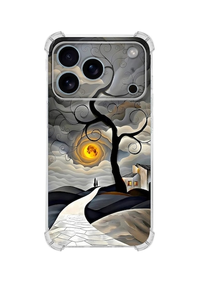 Printify Apple iPhone 17promax İle Uyumlu Simya Serisi Sarmal Yolculuk Tasarımlı Uv Baskılı Köşe Korumalı Antişok Kılıf Şeffaf