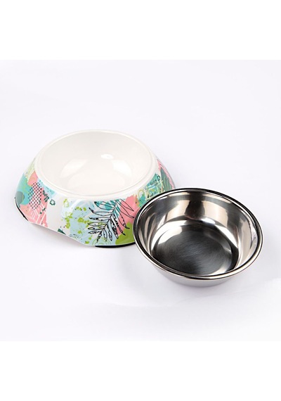 Bobo BO-3134H(A5) Soyut Desenli Melamin Kaplı Köpek Mama Kabı 150 ML