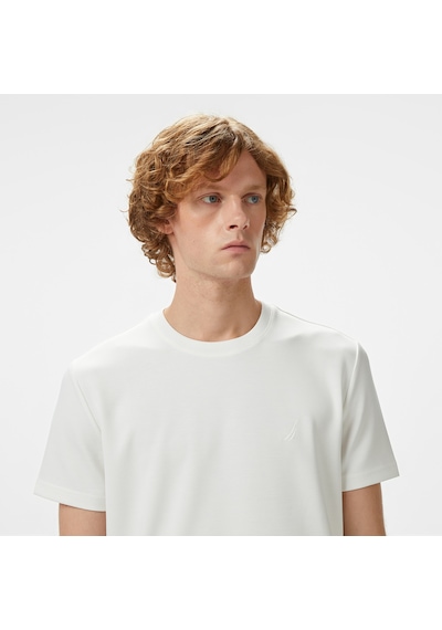 Nautica Erkek Beyaz Classic Fit T-shirt Düz V55270t Beyaz