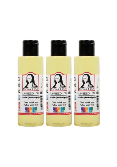 Keten Yağı 70ml 3 Adet Resim Yağı Monalisa Rafine Bezir Yağı Yağlı Boya İncelticisi Yağlı Boya Yardımcı Malzemesi