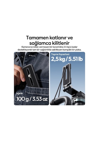 Ulanzi Uka11 Katlanabilir Quick Release L Plate Kamera Montaj Aparatı - C103