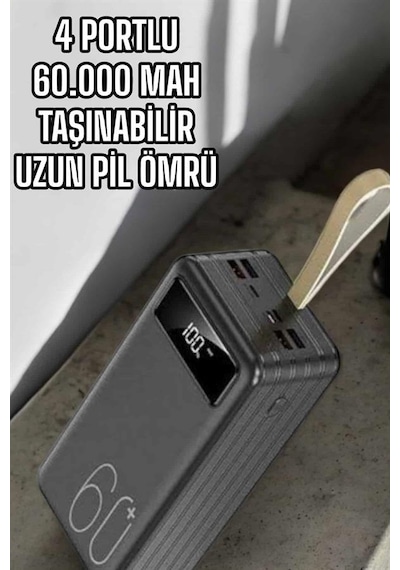Powerbank 60.000 Mah Dijital Göstergeli 4 Portlu Taşınabilir Diğer 90063371
