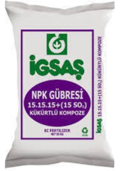 25 Kg 15 15 15 Kükürtlü Taban Gübresi Kompoze Bitki Gübresi Toprak Altı Gübre 1 Adet