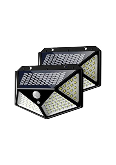 100 Led Güneş Enerjili Bahçe Aplik, Solar Aydınlatma Çözümü 10 Parça Siyah