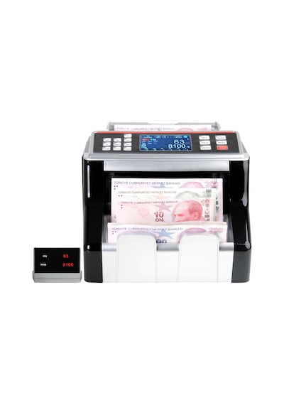 Sigma SC7520S Silver Karışık Para Sayma Makinesi, TL Karışık, Usd ve Euro Adet Sayım + Müşteri Ekranı